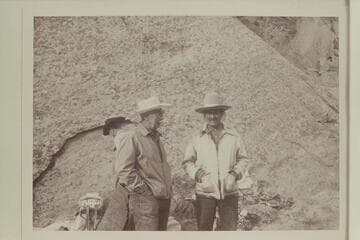 Archeyes Masland and Buck Whitehat in camp. Middle fork of 73.6