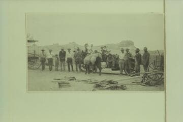 The Zahn party ready to leave Kayenta after being pulled out from the Canyon of the San Juan. They took a Franklin car to the Zahn Mine in 1915, Sep