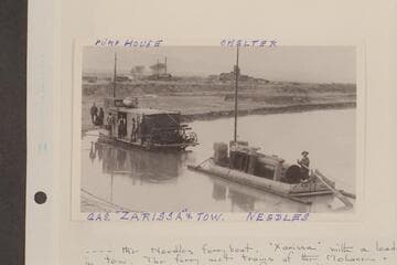 Gasoline-propelled "Zarissa" with stern wheel at Needles. The smelter is upper right center