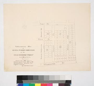 Supplemental Map of Newell & Rader Subdivision of the Celis Vineyard Tract