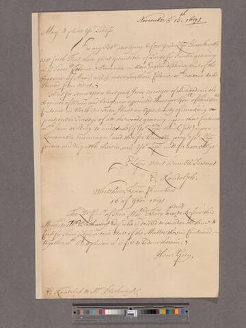 Randolph, Edward. To the Lords of His Majesty's Treasury : Petition to be surveyor of the Woods in the north part of America
