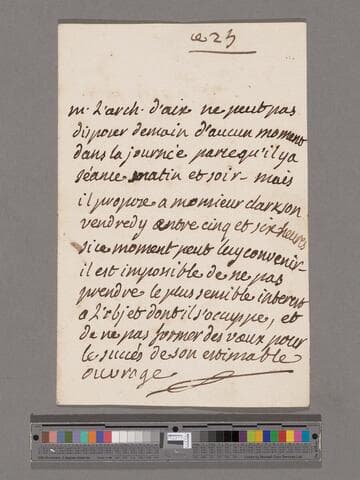 [Letter in French]