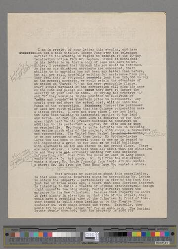 Draft of letter