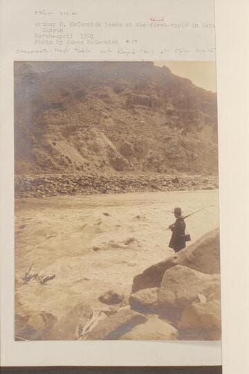 Mile 211.6. Arthur O. McCormick looks at the third Rapid in Cataract Canyon