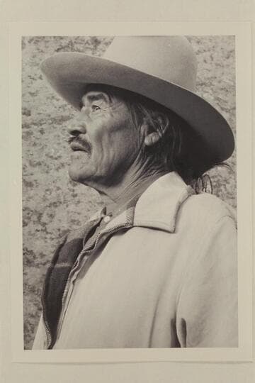 Buck Whitehat. At camp in middle fork of 73